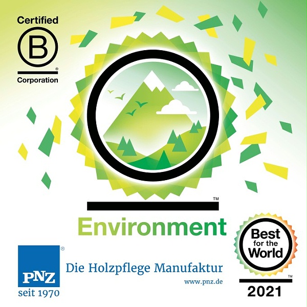 德国PNZ木蜡油被B Corp评选为2021年度全球环保领域最佳企业之一